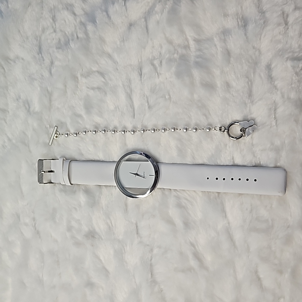 Brand New White 2 piece Quartz watch and bracelet set